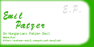 emil patzer business card